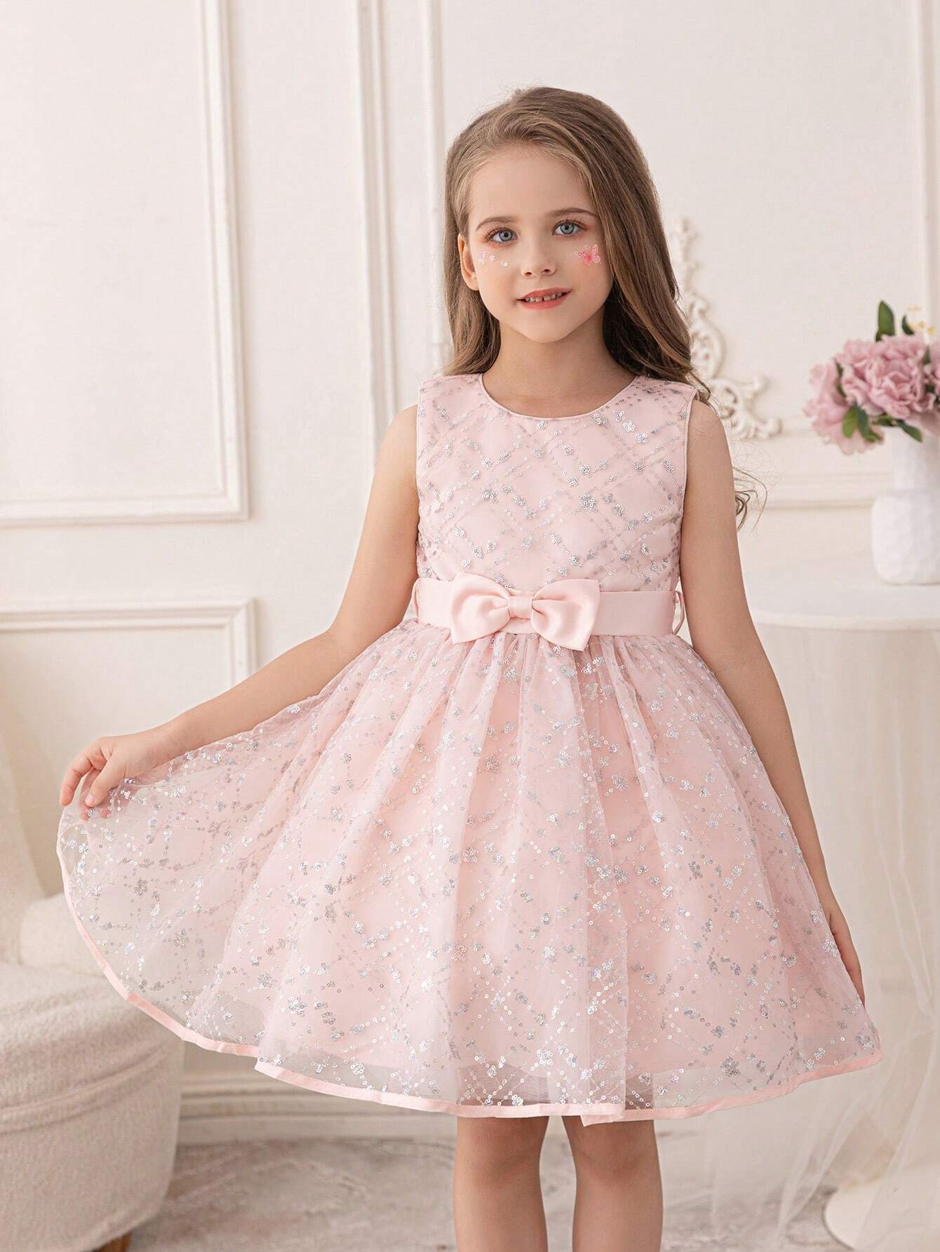 5093 Wholesale Embroidered Lace Princess Pageant Ball Gown Wedding Party Flower Girl Dress for Little Girls 5-11Y