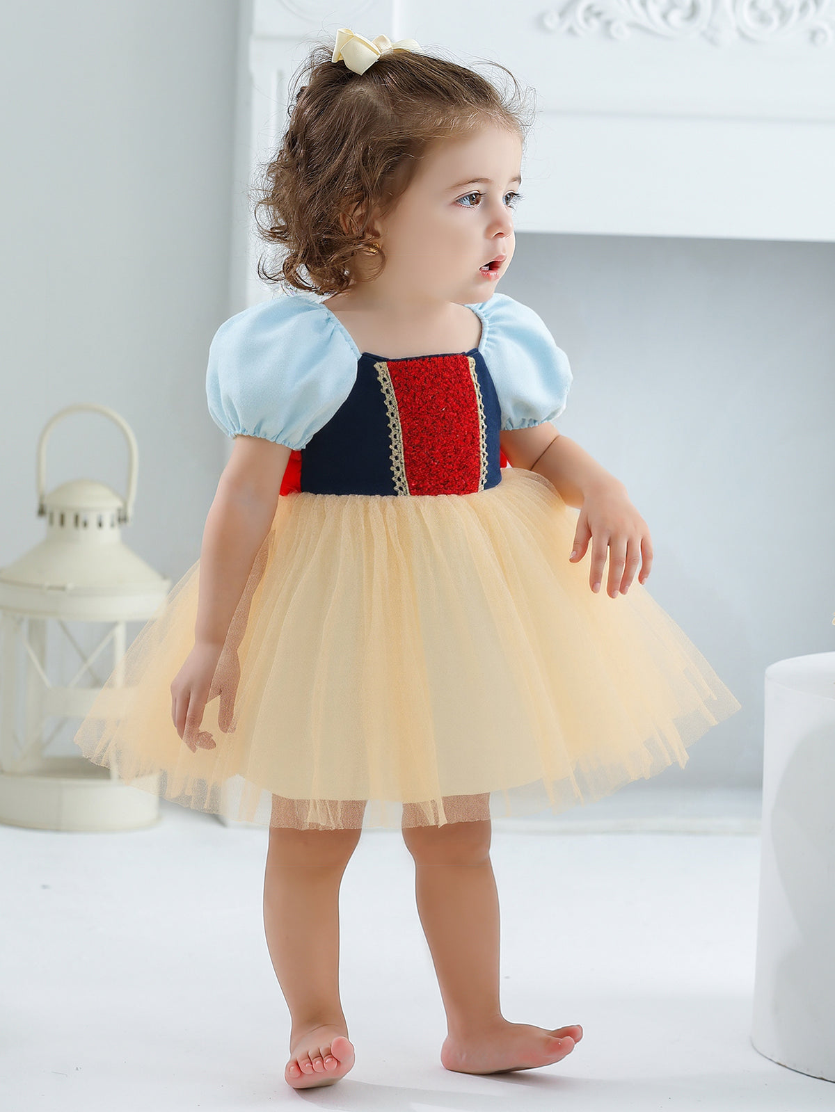 6268 Baby Girl Birthday Dresses Short Sleeves Party Formal Birthday Sequined New Design Baby Girl Princess Dress