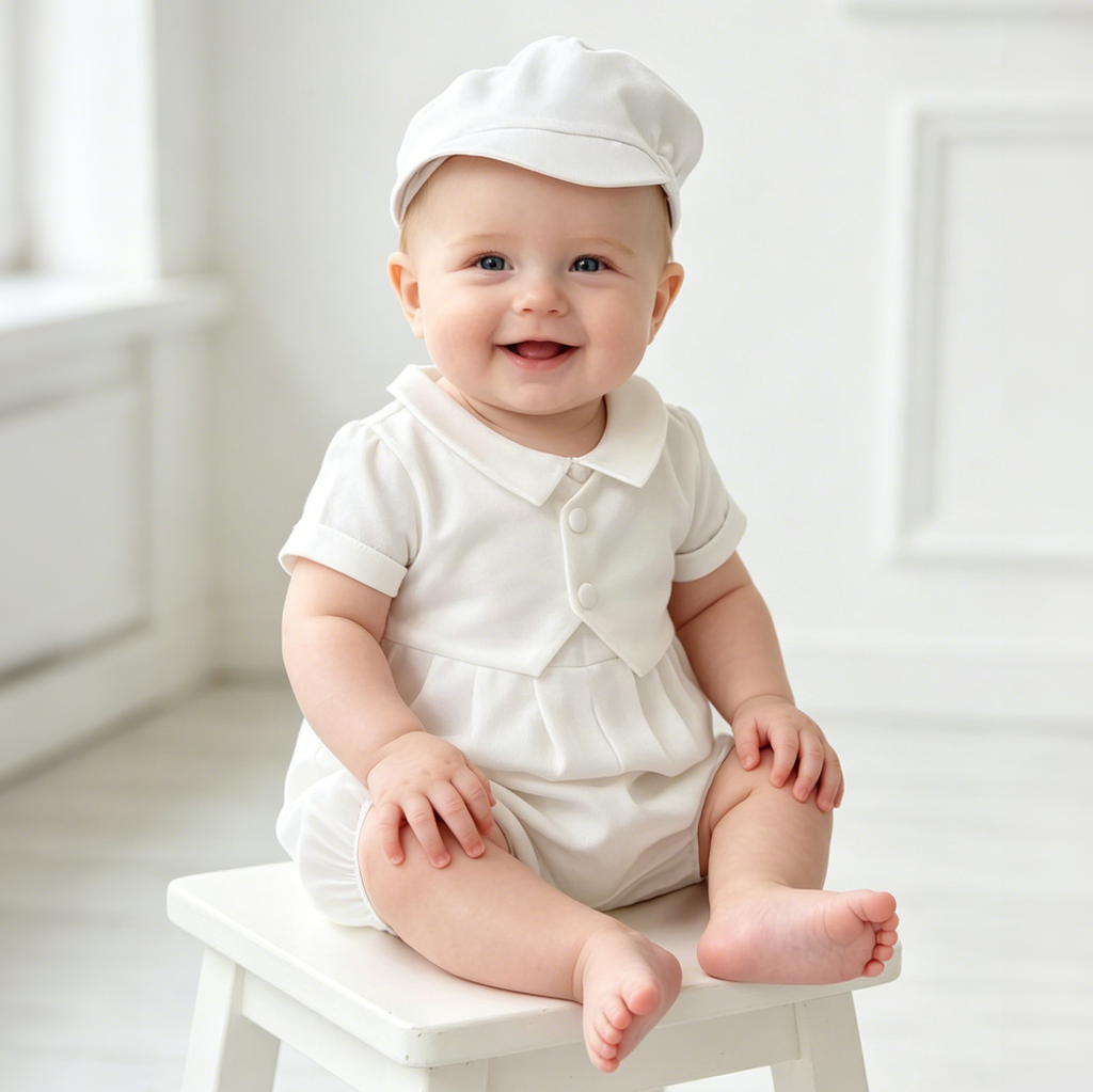 6151 Indian Baby Boy Peter Pan Collar Formal Wear 2 Pcs Outfit Set 4 Months 1 Years Old Baby Boy Traditional Ceremony Formal Dresses