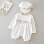 7592 White Infant Baby Knit Jumper Christening Boy Girl Baby Clothes Baptism With Hat