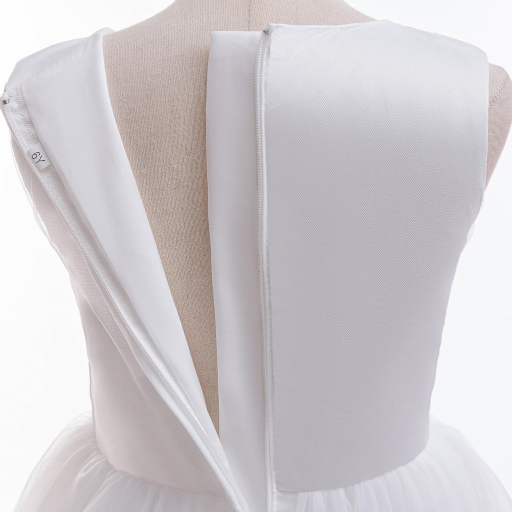 5091 Wholesale White Princess First Holy Communion Flower Girl Wedding Year 11 Graduation Dresses for 7-10 Years Old Kids Girls