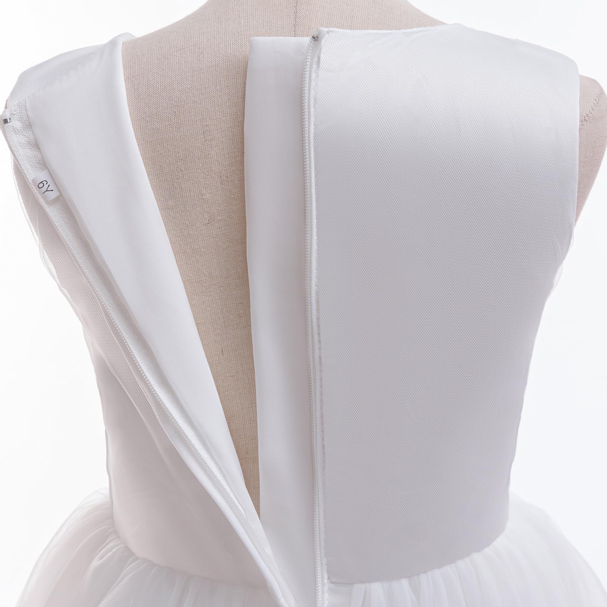 5091 Wholesale White Princess First Holy Communion Flower Girl Wedding Year 11 Graduation Dresses for 7-10 Years Old Kids Girls