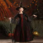 7902 Wholesale Kids Dresses New Design Halloween Witch Cosplay Costume Girls Fancy Dress up Clothing for Festival Prom Party Gown