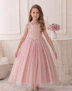5098 Dresses for Girls Pageant Wedding Birthday Party pink Children Clothes Princess Flower Girls' Dresses