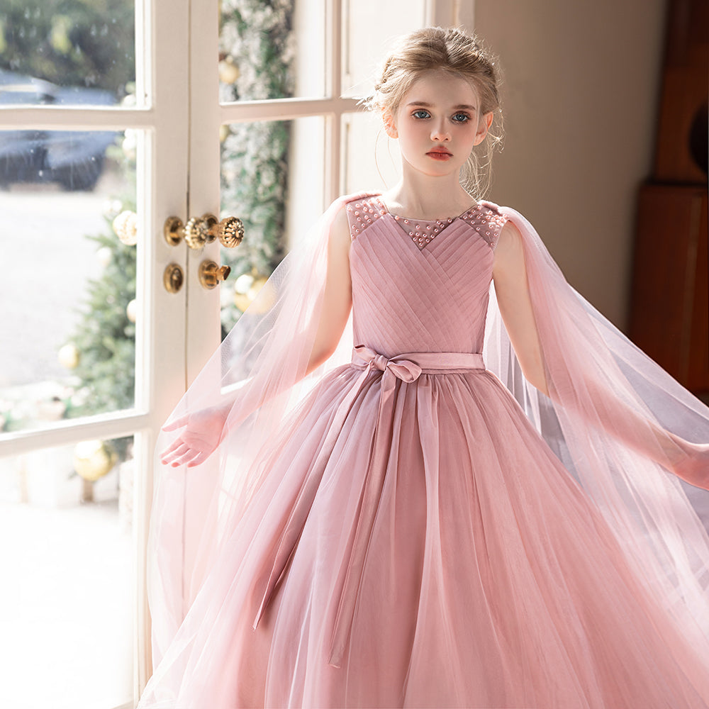5159 Flower Girl Wedding Bridesmaid Dress 4-12 Birthday Party Ball Gown Evening Dress Elegant Princess Dress for Girl