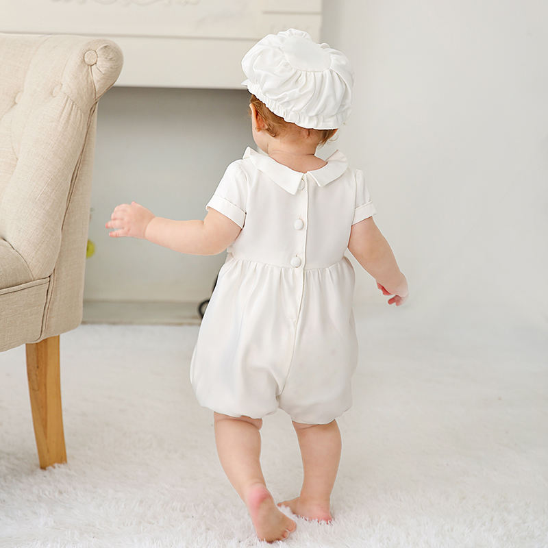 6151 Indian Baby Boy Peter Pan Collar Formal Wear 2 Pcs Outfit Set 4 Months 1 Years Old Baby Boy Traditional Ceremony Formal Dresses