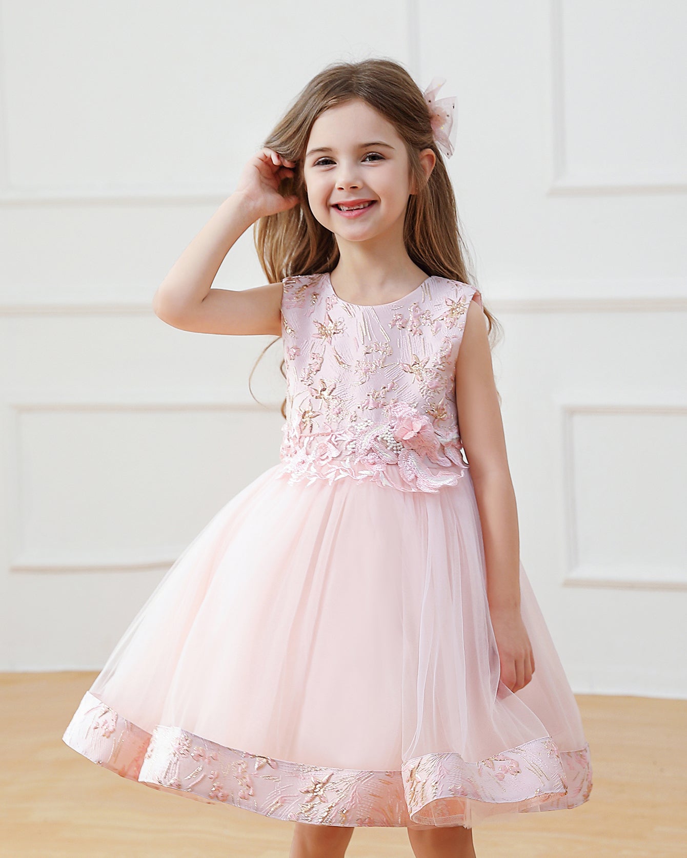 5076 Kid Dress for Girl Princess Flower Girls' Dresses Birthday Party Beautiful Sleeveless New Design 5 Year Old Girl Clothes