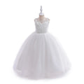 7893 Kids Tulle Prom Ball Gown New Design Birthday Pageant Party Wedding Floral Flower Girl Dress Cute Fancy Backless Casual