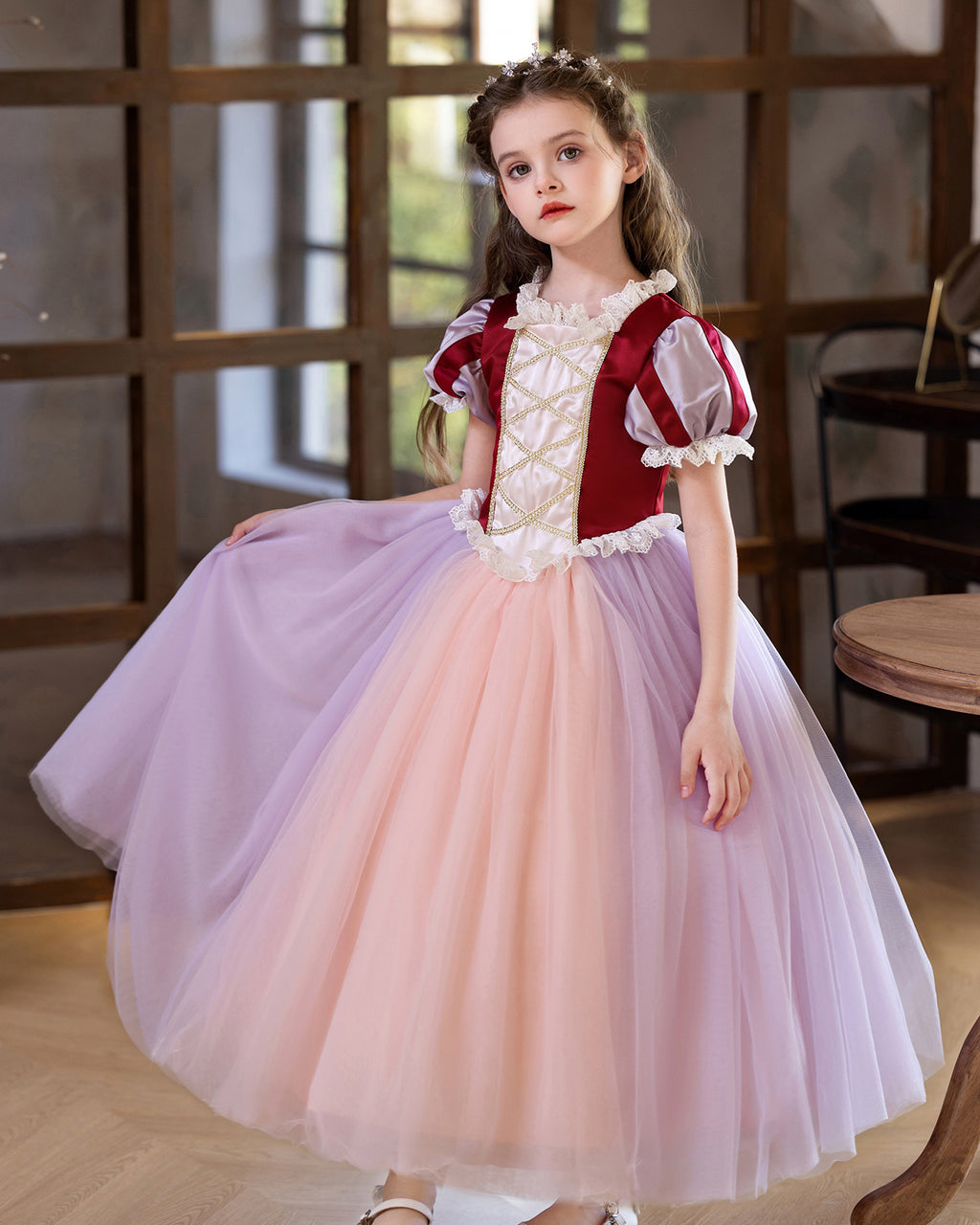 5209 Princess Dresses for Kids Prom Ball Gowns Elegant Festival Party Puffy Flower Girl Dress Piano Performance Clothing