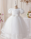 6012 Flower Girls' Dresses for Kids Wedding Evening Party Bridesmaid Long Dress Prom Gown Children Elegant Puffy Princess Costume