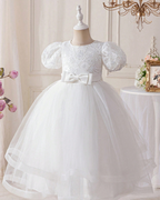 6012 Flower Girls' Dresses for Kids Wedding Evening Party Bridesmaid Long Dress Prom Gown Children Elegant Puffy Princess Costume