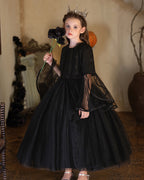 5201 Halloween Costume Children Clothes Girl Cosplay Party Black Dress Performance Costumes