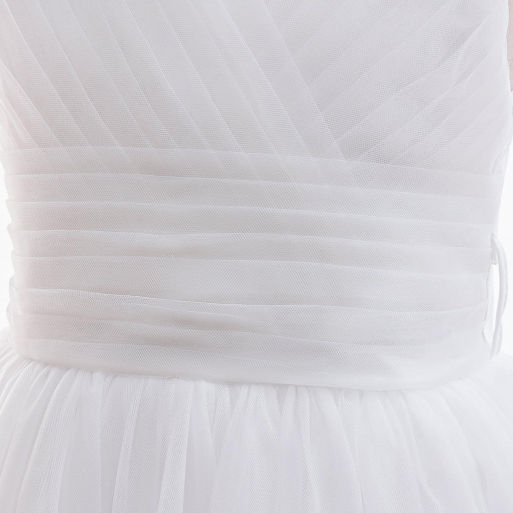 5091 Wholesale White Princess First Holy Communion Flower Girl Wedding Year 11 Graduation Dresses for 7-10 Years Old Kids Girls