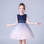 9835 Lace Girls Wedding Dress Embroidered Flower Princess Sparkle Tulle Birthday Party Dresses 2-14Y Boys Removing Girls Dresses
