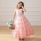 6252 White Princess Dress for Girls Cute Kids Wear Wholesale Gown Wedding Dresses Party Summer