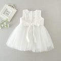 9608 Baby Girl Baptism Dress 3-24 Months White Lace Sleeveless Christening Dress Wedding Party Outfit