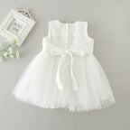 9608 Baby Girl Baptism Dress 3-24 Months White Lace Sleeveless Christening Dress Wedding Party Outfit