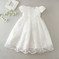 9133 Baby Girl Baptism Dress 3-24 Months White Lace Sleeveless Christening Dress Wedding Party Outfit
