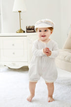 7592 White Infant Baby Knit Jumper Christening Boy Girl Baby Clothes Baptism With Hat