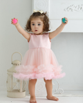 7885 Baby Girl Dress 3-24 Months Dusty Pink Sleeveless Tulle Princess Party Dress Birthday Wedding Christening Outfit