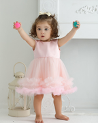 7885 Baby Girl Dress 3-24 Months Dusty Pink Sleeveless Tulle Princess Party Dress Birthday Wedding Christening Outfit