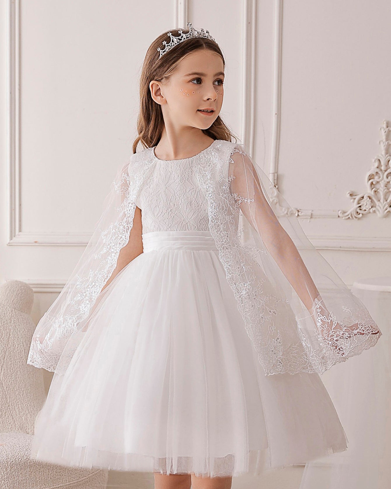 5110 Children's Dress Party Kids Wear Embroidery Lace Wedding 3 to 10 Years Birthday Girls Flower Dresses