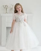 5132 Princess Dress for Girls Summer Wedding Dresses Floral Birthday Parties Special Occasions Kids Wear Wholesale