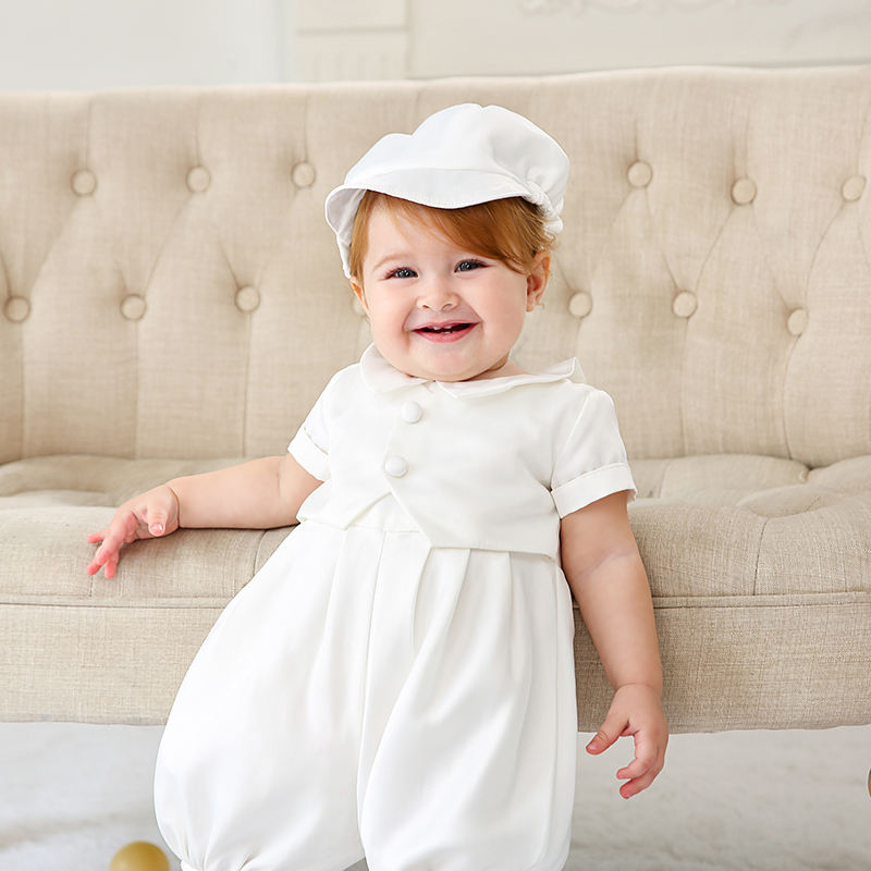 6151 Indian Baby Boy Peter Pan Collar Formal Wear 2 Pcs Outfit Set 4 Months 1 Years Old Baby Boy Traditional Ceremony Formal Dresses