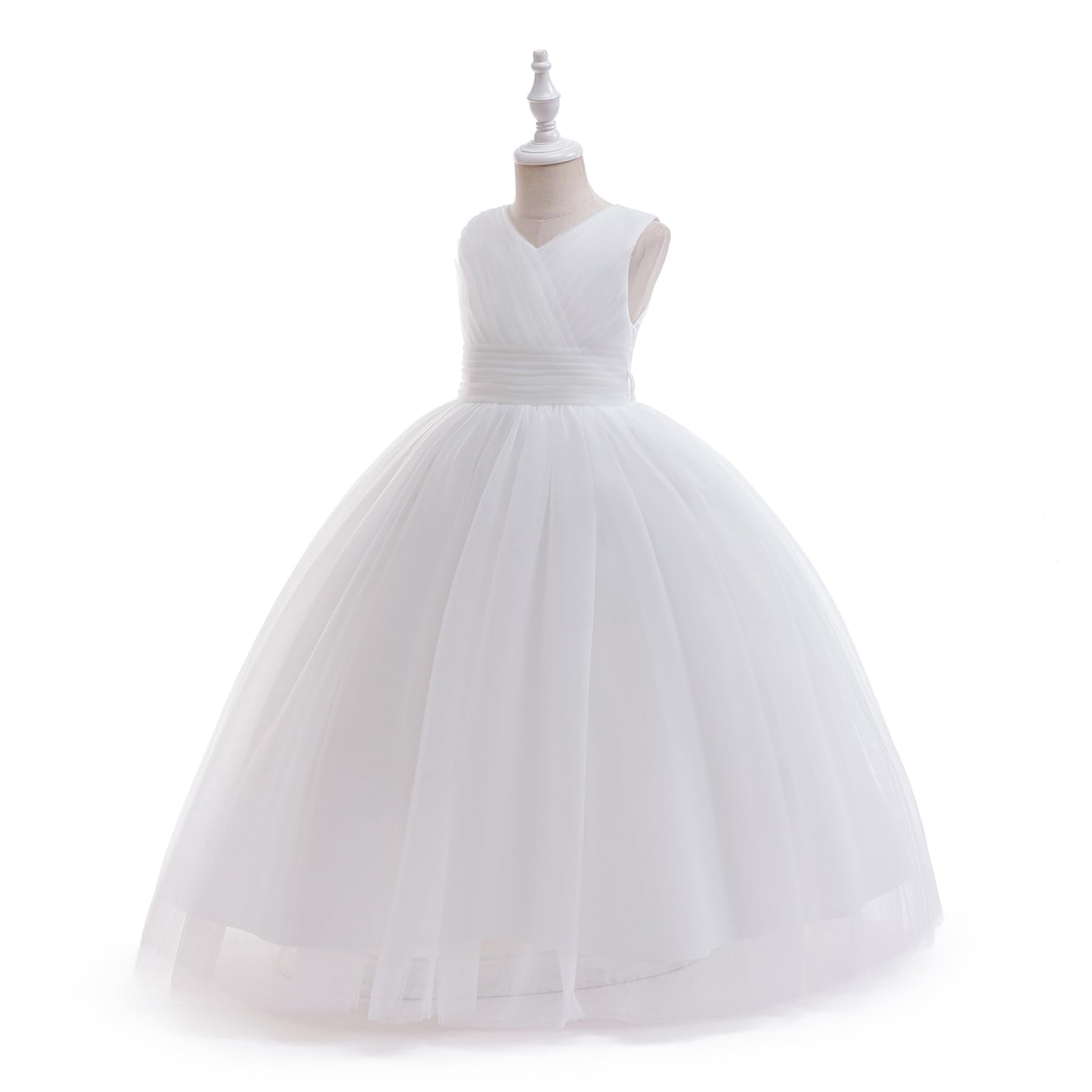 5091 Wholesale White Princess First Holy Communion Flower Girl Wedding Year 11 Graduation Dresses for 7-10 Years Old Kids Girls