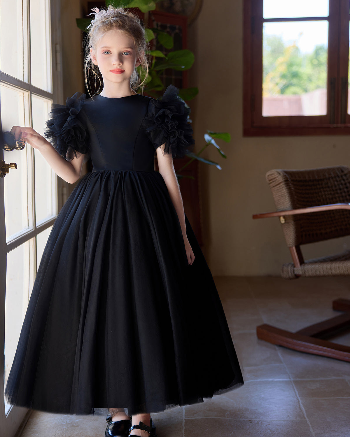 5261 Kids Dresses for Girls Elegant Sleeve Luxury Princess Dress Girl Party New Design Teenage Pageant Girls Clothes 8-12 Years