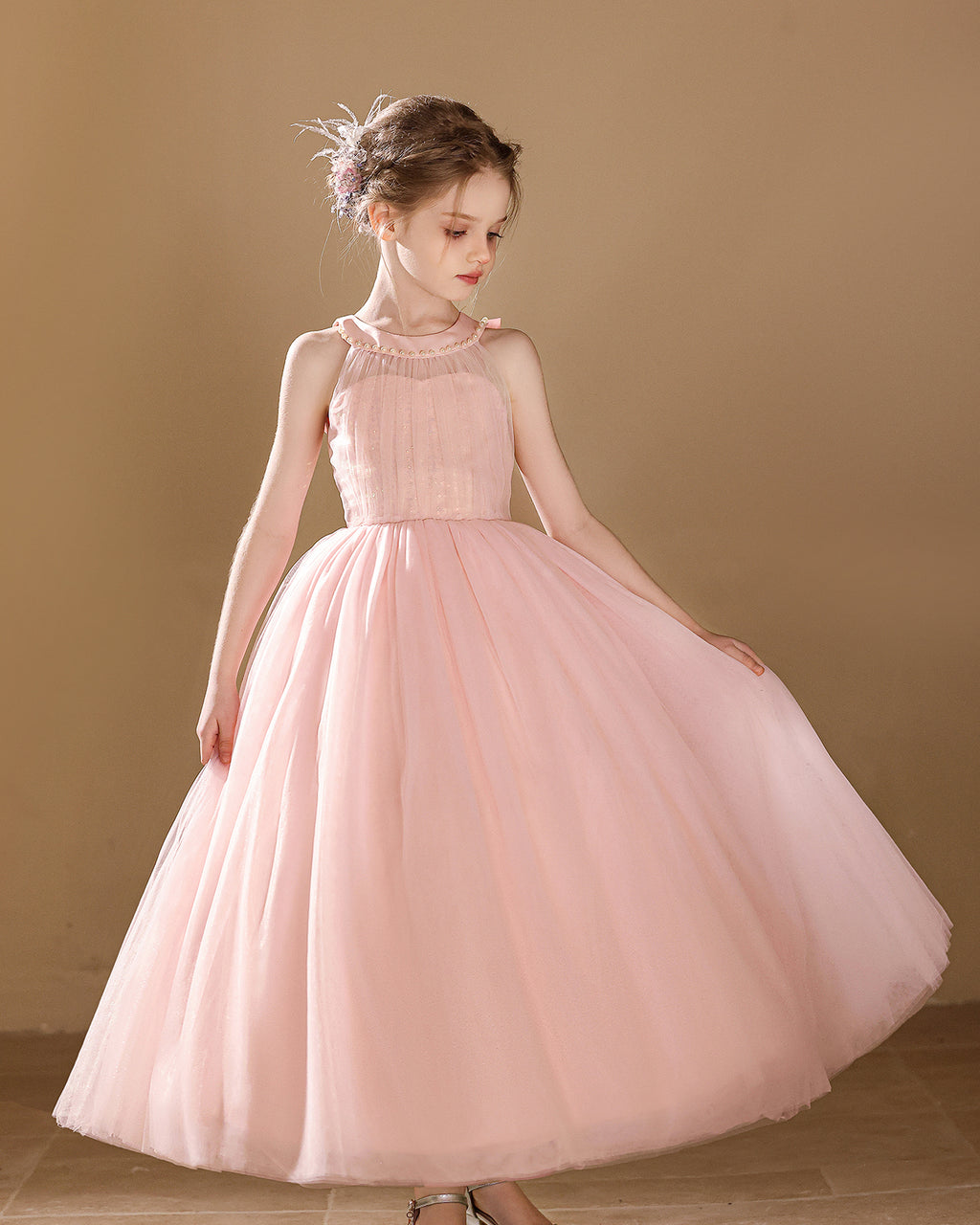 6261 Flower Girls Dresses Long Skirt Princess for Wedding Elegant Birthday Party Girls Dress Children Frock Design
