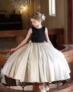 5215 Princess Dress for Girl Long Kids Frock Satin Clothes Bow Backless Birthday Party Pageant Elegant Girls Dresses