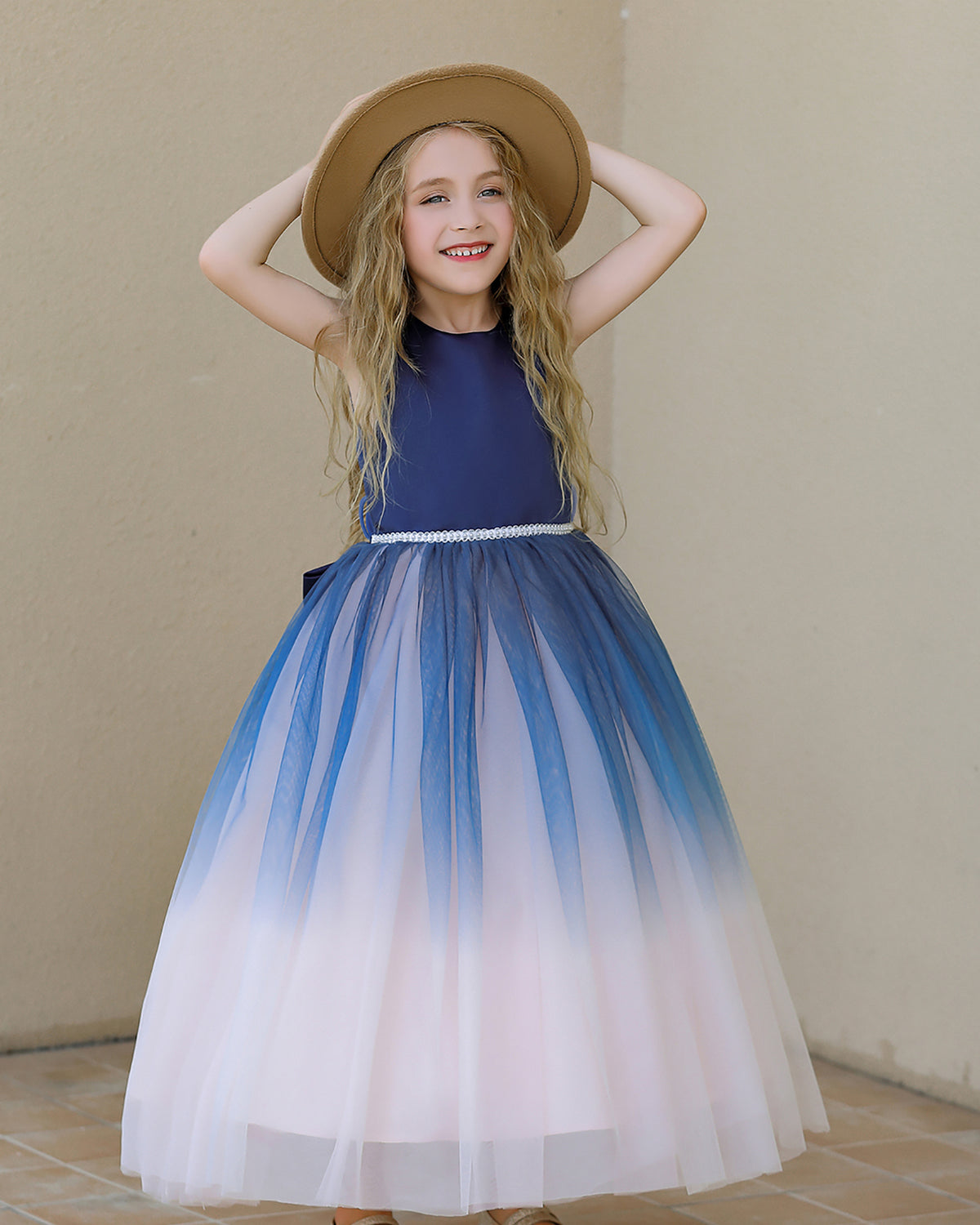 7809 Kids Dresses for Girls Gown Fluffy Mesh Layered Modeling Kid Evening Party Dresses Princess for 3-13 Years