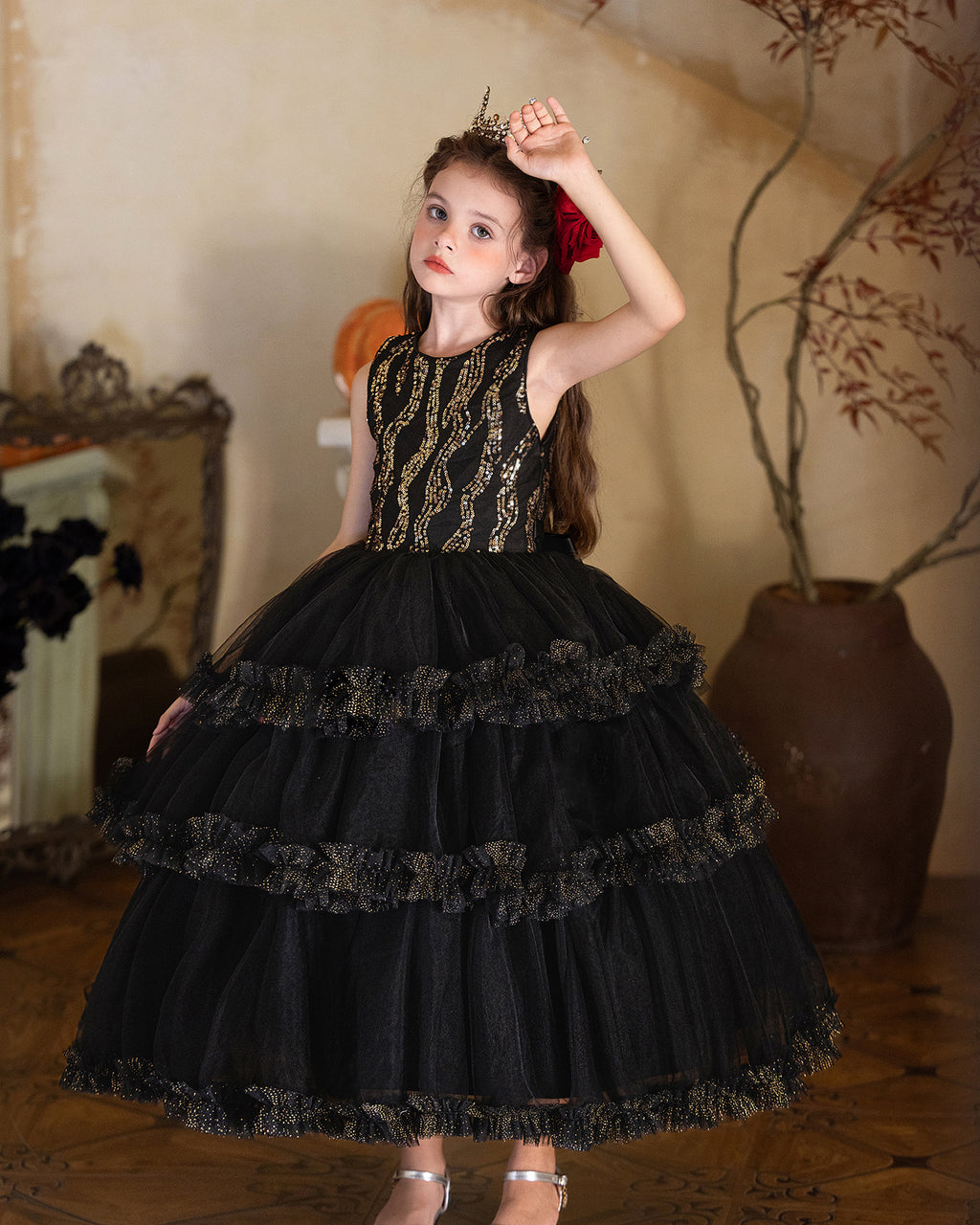 5202 Halloween Kids Clothes Children Costume Cosplay Costume Clothes Girl Witch Festival Princess Girls Party Dresses