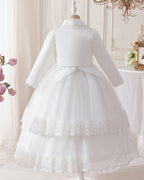 6002 Customizable Summer Flower Girls' Dresses White Princess Fluffy Wedding Frock Kids Suit