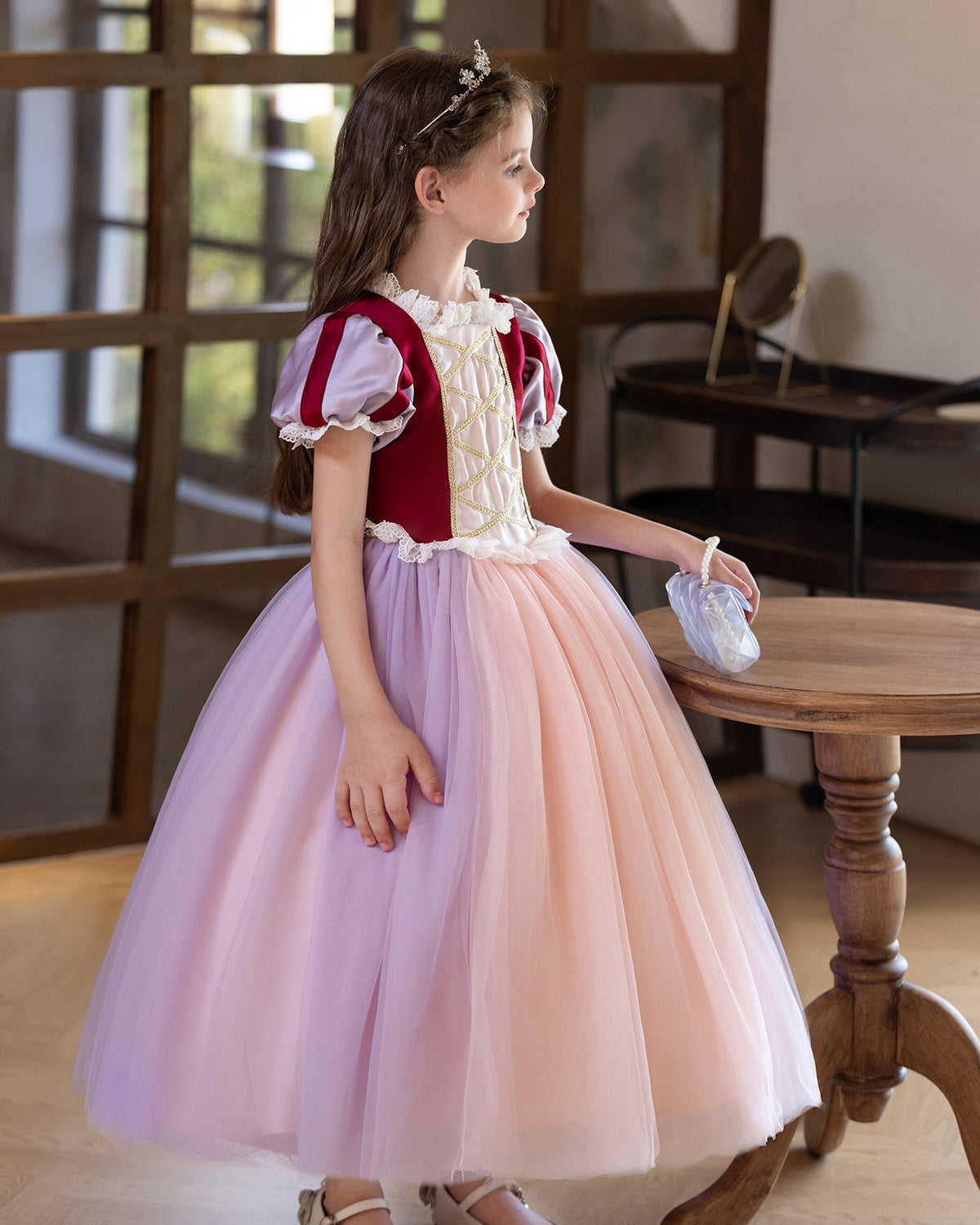 5209 Princess Dresses for Kids Prom Ball Gowns Elegant Festival Party Puffy Flower Girl Dress Piano Performance Clothing