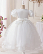 6012 Flower Girls' Dresses for Kids Wedding Evening Party Bridesmaid Long Dress Prom Gown Children Elegant Puffy Princess Costume