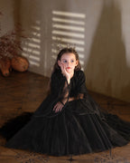 5201 Halloween Costume Children Clothes Girl Cosplay Party Black Dress Performance Costumes