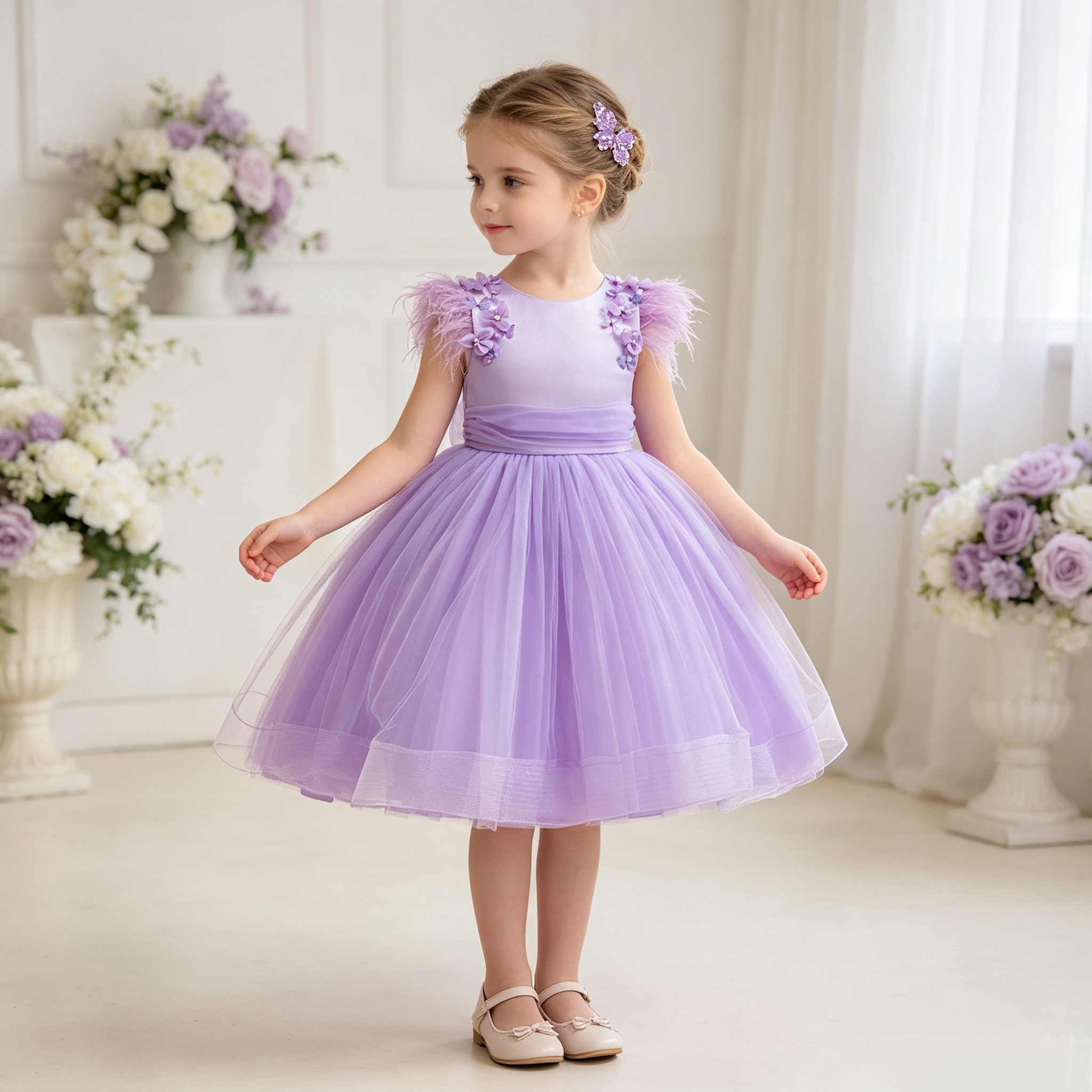 5182 Wholesale Toddler Flower Girls Tulle Dress Birthday Pageant Party Princess Formal Dresses Wedding Fancy Fairy Dress for Girls