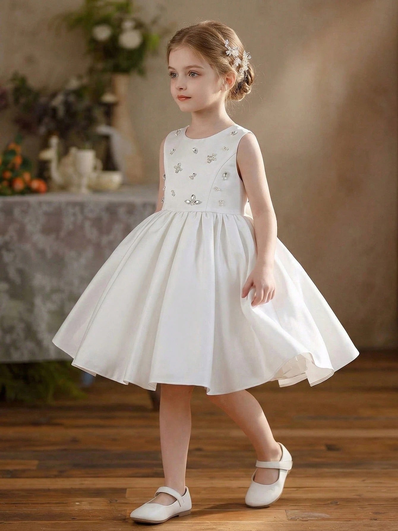 5370 Wholesale Satin Princess Night Summer Flower Girl Wedding Birthday Dresses for Kids Girls