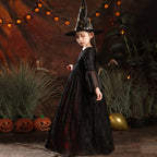 7902 Wholesale Kids Dresses New Design Halloween Witch Cosplay Costume Girls Fancy Dress up Clothing for Festival Prom Party Gown