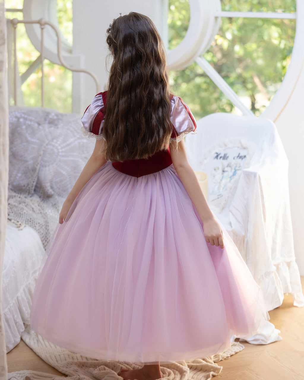 5209 Princess Dresses for Kids Prom Ball Gowns Elegant Festival Party Puffy Flower Girl Dress Piano Performance Clothing
