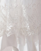 6008 White Wedding Dresses Dress Set, Lace Gauze Skirt Short Sleeved Girls Summer Dress