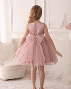 5192 Summer Dresses Princess High Quality Bow Pearl Sleeveless Girls Dress Wholesale