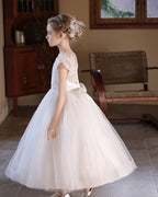 6262 Flower Lace Kid Dress Girls Wedding Evening Costume Girls Clothes Princess Party Pageant Dresses Girls