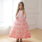 6252 White Princess Dress for Girls Cute Kids Wear Wholesale Gown Wedding Dresses Party Summer