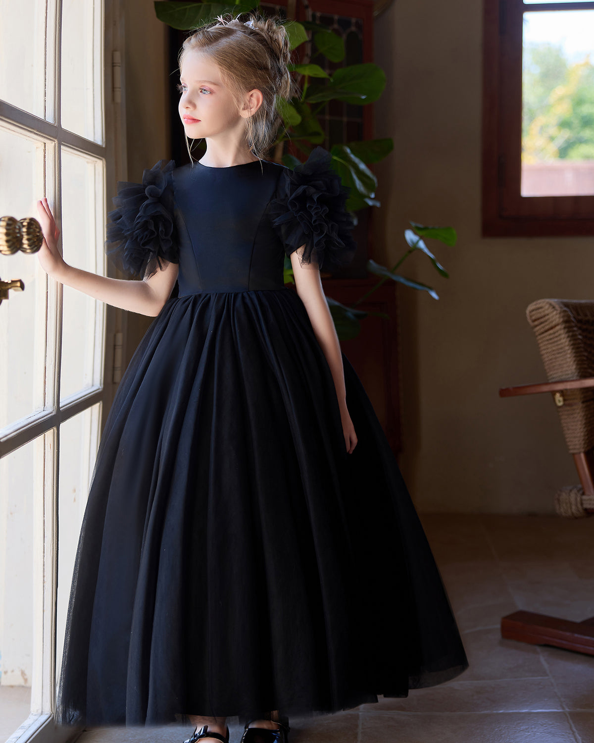 5261 Kids Dresses for Girls Elegant Sleeve Luxury Princess Dress Girl Party New Design Teenage Pageant Girls Clothes 8-12 Years