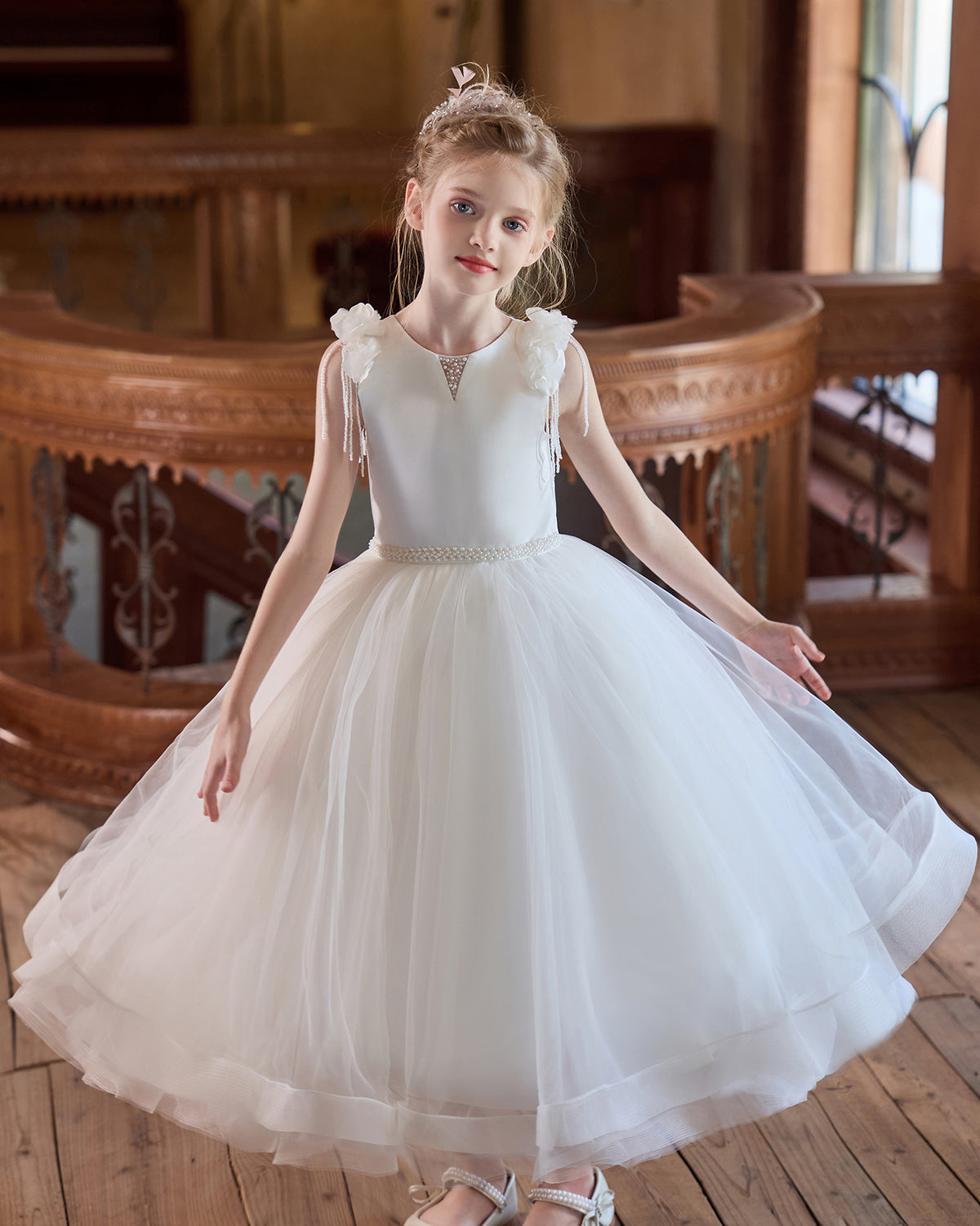5257 Flower Girl Dresses Wedding Kids Elegant Girls' Dress Pageant Puffy Princess Party Children's Clothing