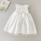 9890 Baby Girl Baptism Dress 3-24 Months White Lace Sleeveless Christening Dress Wedding Party Outfit