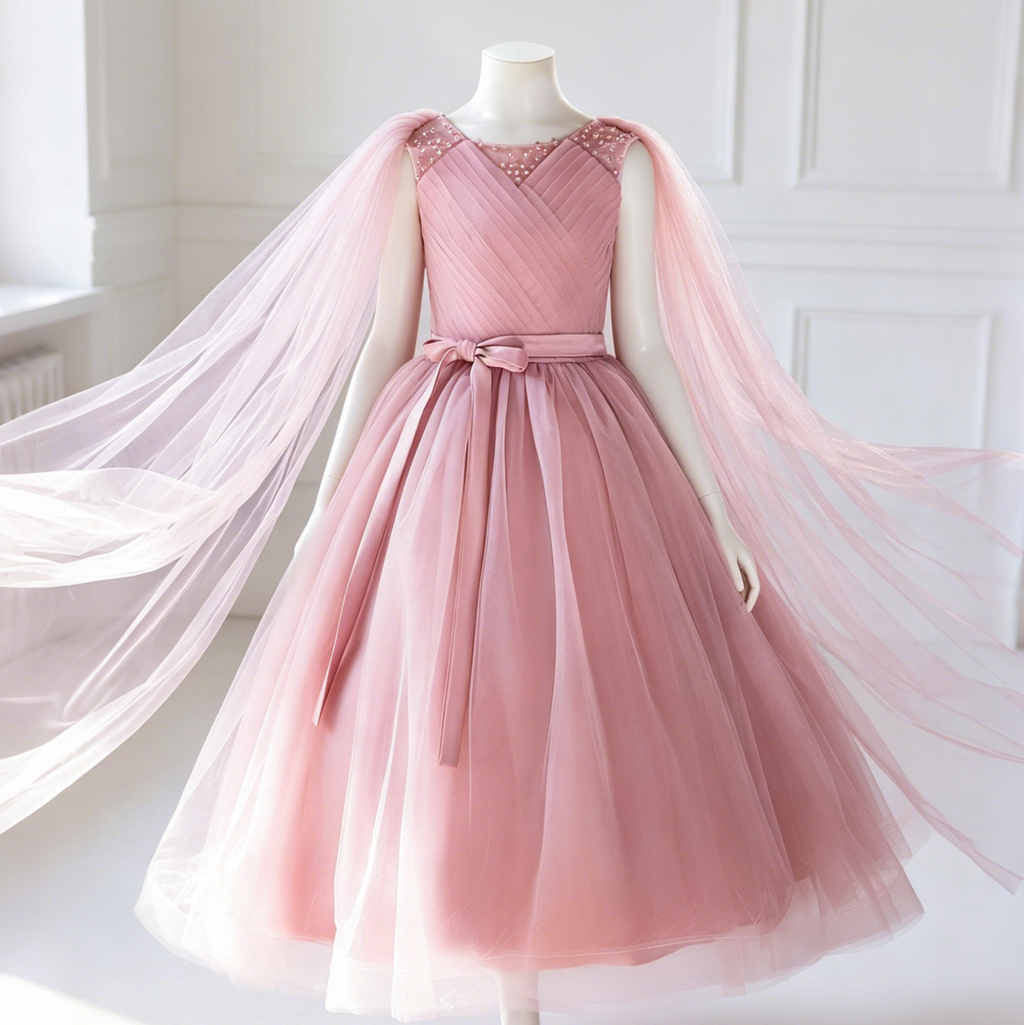 5159 Flower Girl Wedding Bridesmaid Dress 4-12 Birthday Party Ball Gown Evening Dress Elegant Princess Dress for Girl